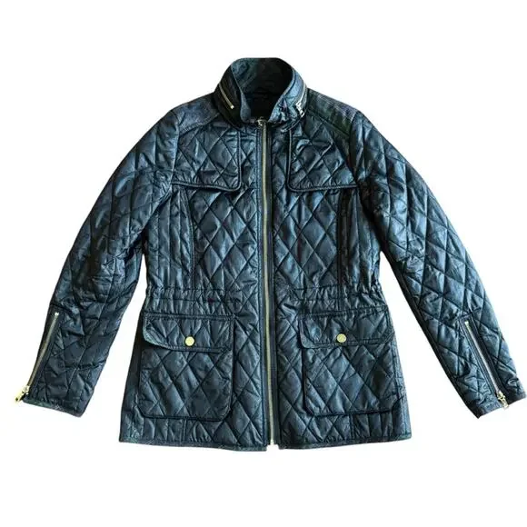 Sam Edelman Women's Lexi Quilted Jacket with Plaid Trim- Size Small - Picture 16 of 16